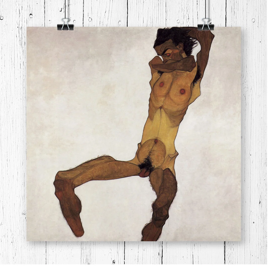 'Nude Man' by Egon Schiele Painting Print