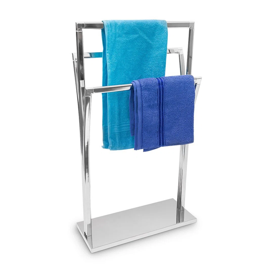 Towel Rack Curved H X W X D: 86 X 50 X 20 Cm Free Standing Towel Rail Small Clothes Butler In Stainless Steel Finish Bath Towel Holder With 3 Rails S