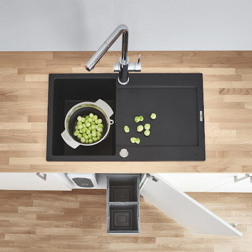 Grohe K500 Granite Black 1.0 Composite Inset Kitchen Sink - Drainer & Waste 1000 x 500mm