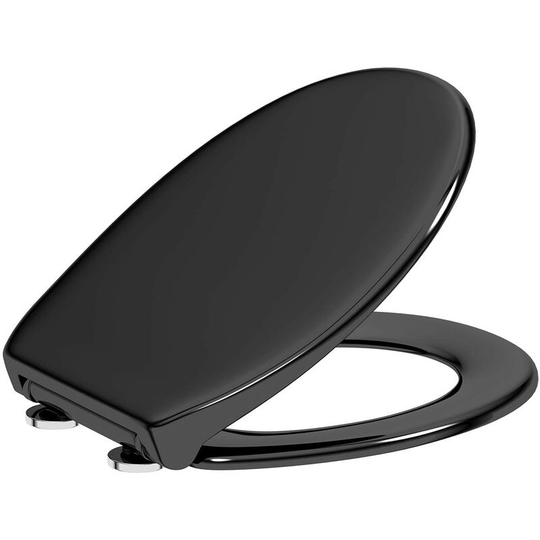 Universal black toilet seat with soft close and quick release - Black - Accents