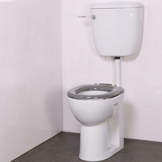 Nymas Nyma PRO Doc M Low Level Toilet Ware Set - Grey Ring Seat