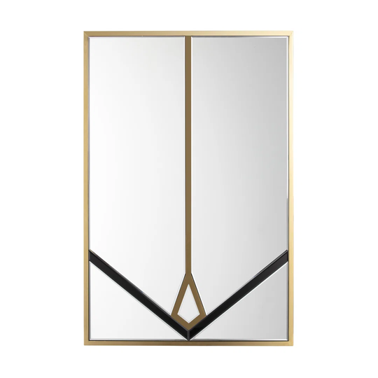Iriemi Metal Framed Wall Mounted Bathroom Mirror in Black/Gold