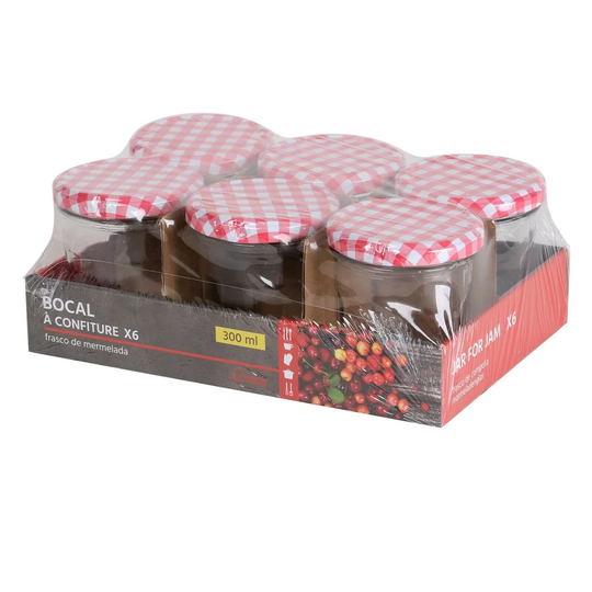 Checkered 6 Piece Preserving Jars Set