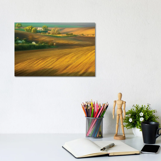 Fields by Krzysztof Browko - Wrapped Canvas Painting