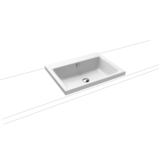 Matte White Metal Reactangle Inset Basin Bathroom Sink
