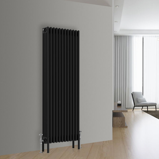 Traditional Vintage Cast Iron Style Radiator Black 4 Column 1500x560mm