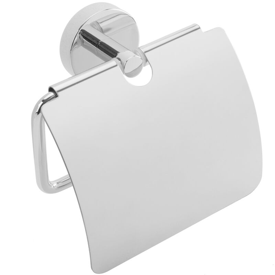 Chromed toilet roll holder with cover for toilet paper model Paddy - Primematik