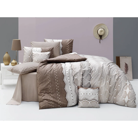 Pinckard Brown 100% Cotton Duvet Cover Set