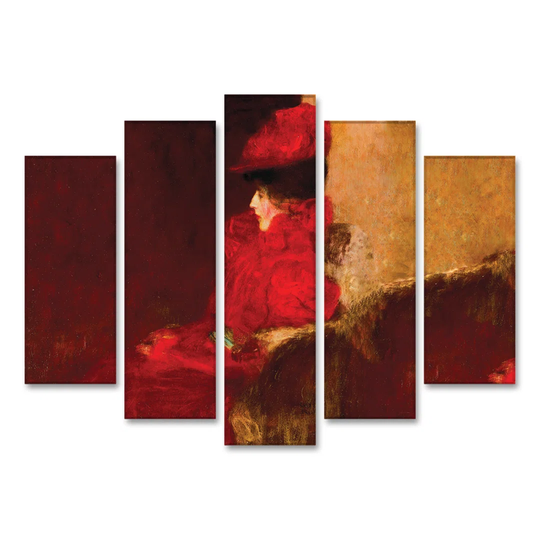 Woman in Armchair by Gustav Klimt - 5 Piece Unframed Painting