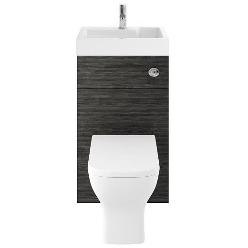 Vasari Vista Hacienda Black 2 in 1 Toilet and Basin Combination Unit 500mm Width