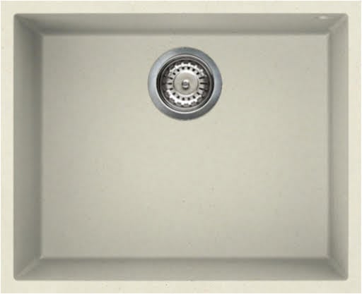 Reginox Elleci Quadra105 Cream Granite Undermount Single Bowl Kitchen Sink with Waste Included