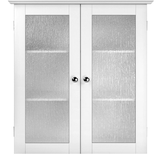 Bathroom Connor Wall Cabinet with 2 Glass Doors White ELG-581 - White - Teamson Home