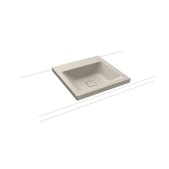 Cono Warm Grey Steel Enamel Square Bathroom Sink