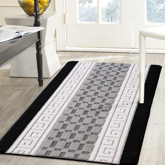 Baldwynn Looped/Hooked Black/Grey Indoor/Outdoor Rug