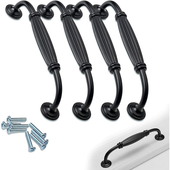 4*128mm Black Door Handle|Door Handle|Cabinet Door Handle|Can be used for door handles, cabinet handles, drawer handles,Suitable for many