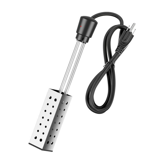 1 pcs 1500W Electric Immersion Heater, Bucket Water Heater with 304 Stainless-Steel Guard, Submersible Bucket Heater with Thermostat and Auto