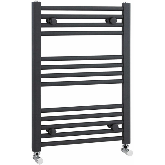 Nuie - Straight Heated Towel Rail 700mm h x 500mm w - Anthracite