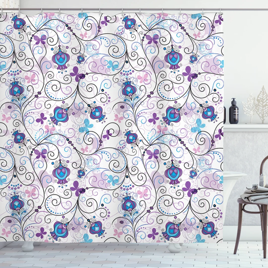 Bhuvika 13 Piece Polyester Shower Curtain Set