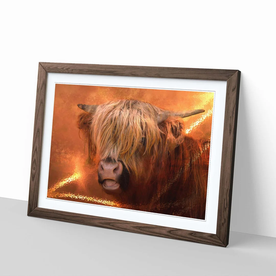 'Highland Cow' Framed Graphic Art