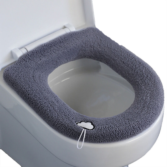Thicken Toilet Seat Cover Cushion Pads Bathroom Toilet Cushion Toilet Seat Pad Warmer Cushion Soft Bathroom Washable Toilet Cushion,Dark gray - Dark
