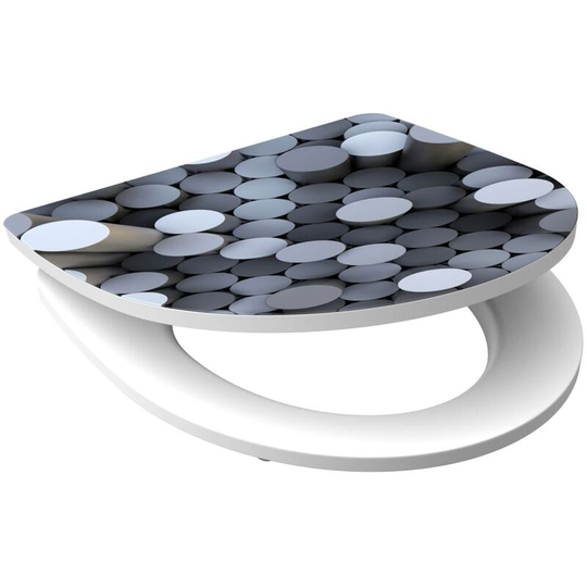 High Gloss Toilet Seat with Soft-Close Quick Release ROUND DIPS SCHÜTTE - Multicolour