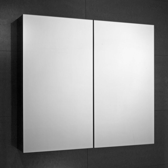 Fulford 2-Door Mirrored Bathroom Cabinet 600mm Wide - Stainless Steel - Verona