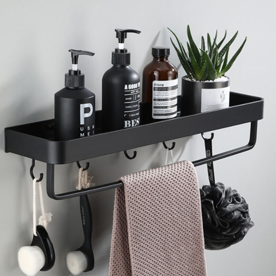 Bathroom Supports Non-Perforated Wall Towel Holder Bathroom Washbasin Towels (40 cm with the Post and Crochet