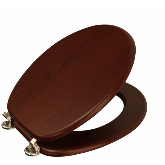 Wood Effect 'Oxford' Toilet Seat, Mahogany - Mahogany