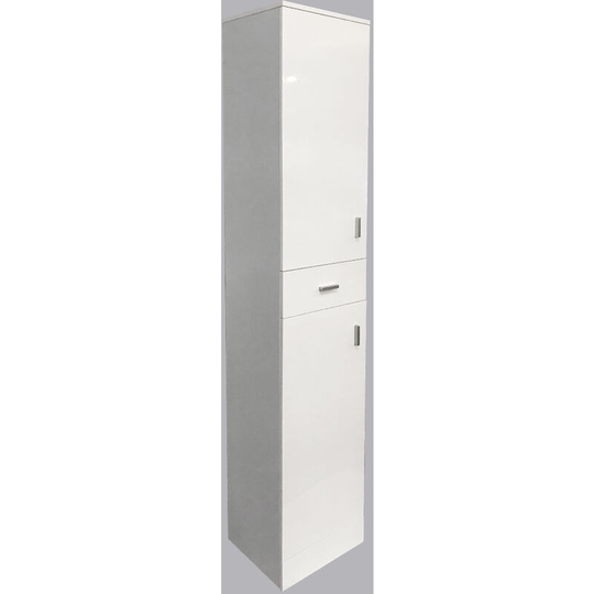 190cm Bathroom Furniture Tall Cabinet Storage Unit Gloss White