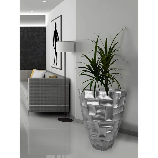 Saronville Silver 70Cm Resin Floor Vase