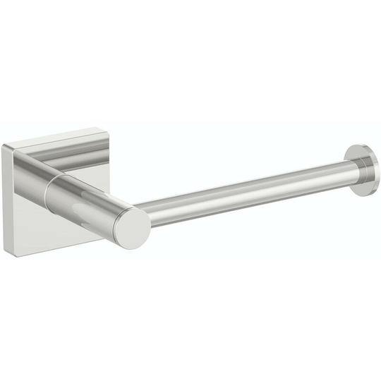 Accents square plate contemporary straight toilet roll holder - Chrome
