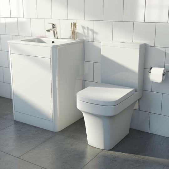 Carter close coupled toilet and white vanity unit suite 600mm - Mode