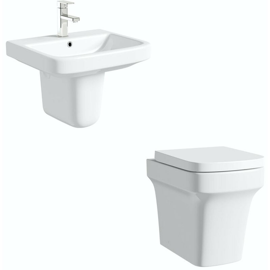Carter cloakroom suite with semi pedestal basin 555mm - Mode