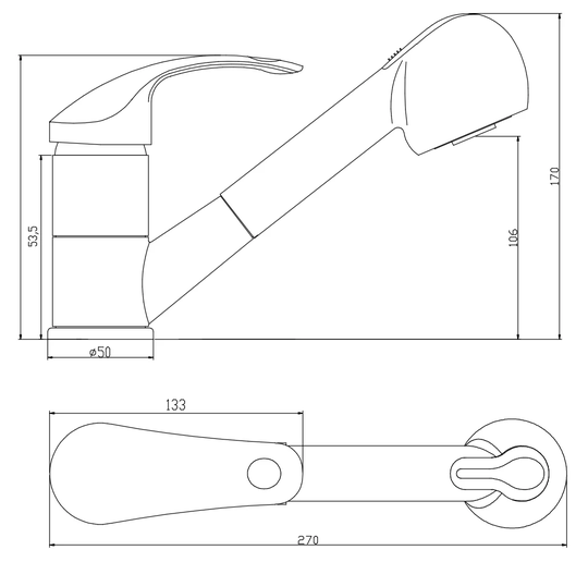 Modern Single Lever Monobloc Tap