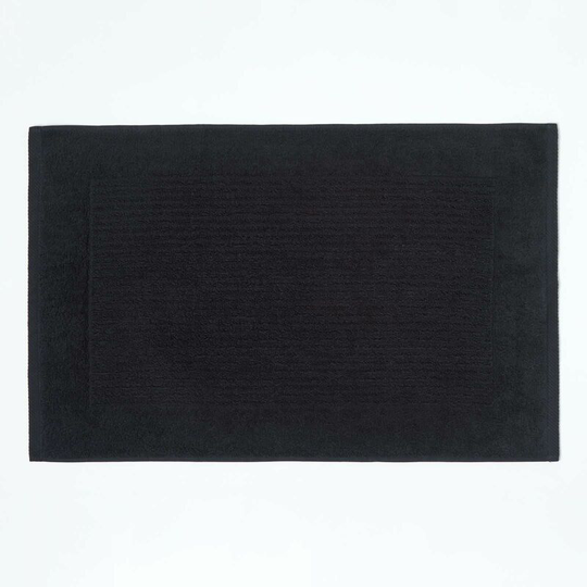 Imperial Plain Cotton Black Bath Mat - Black - Black - Black - Homescapes
