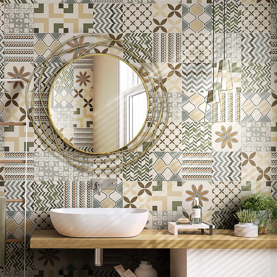 Schuyler Round Framed Wall Mounted Bathroom Mirror in Gold