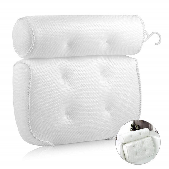 Sunflowergb - Bath pillow, spa tub pillow with 3D Air Mesh technology and suction cups, helps support head, back, shoulders and neck, fits all