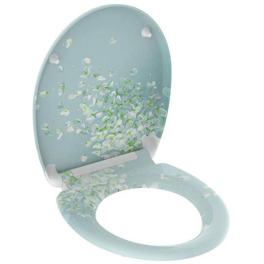 Toilet Seat with Soft-Close Quick Release flower in the wind schütte - Multicolour