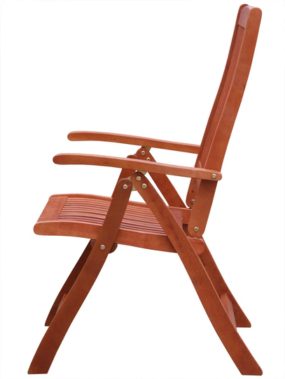 Folding Stacking Eucalyptus Patio Dining Armchair