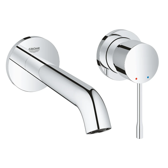 GROHE Essence wall-mounted 2-hole basin tap, final assembly set, concealed body not included, GROHE EcoJoy, GROHE AquaGuide 19408001