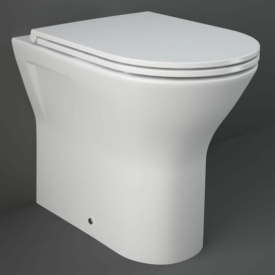 RAK Resort Rimless Back to Wall Toilet 450mm Extended Height - Slim Sandwich Soft Close Seat