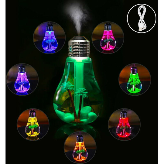 Morejieka - usb Mist Humidifier, 400ml Colorful Night Light Humidifier Air Humidifier Lamp with usb Cable Pebble and Tree