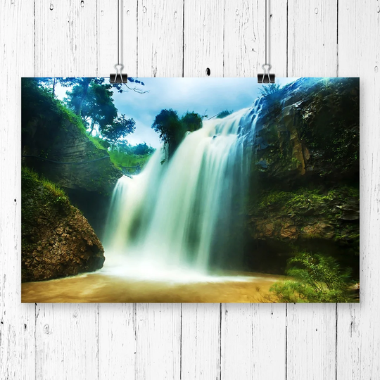 'Landscape Waterfall' Graphic Art