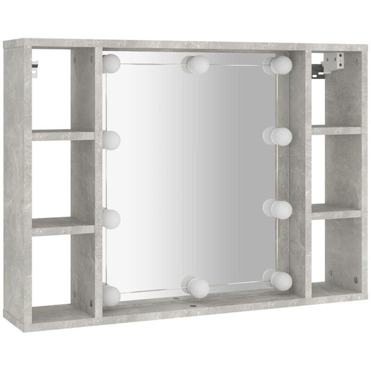 Vidaxl - Mirror Cabinet with led Concrete Grey 76x15x55 cm Grey