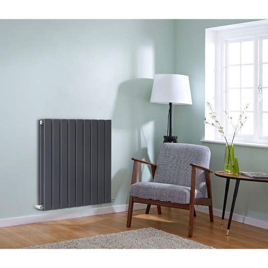 NRG - Anthracite Flat Panel Radiator Designer Column Bathroom Central Heating Double 600x612mm