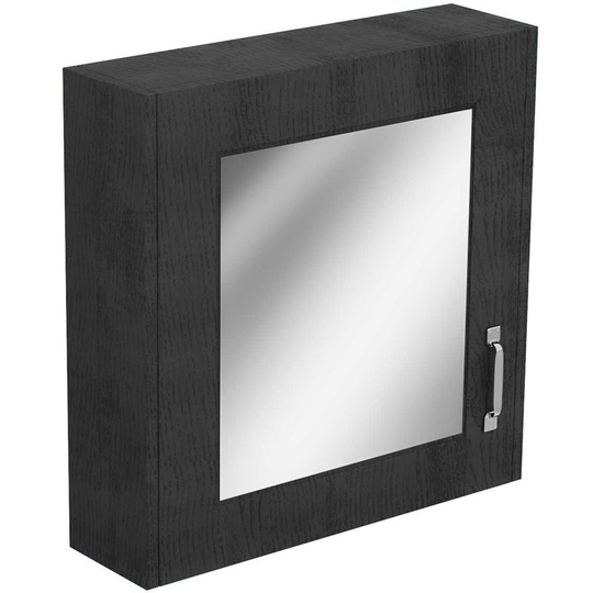 Windsor Traditional Dark Grey 600mm Wall Mounted 1 Door Mirrored Cabinet - Dark Grey