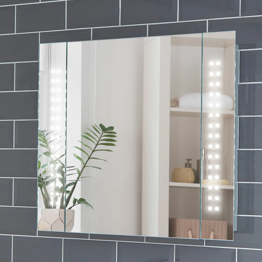 65cm x 60cm Surface Mount Mirror Cabinet with LED Lighting