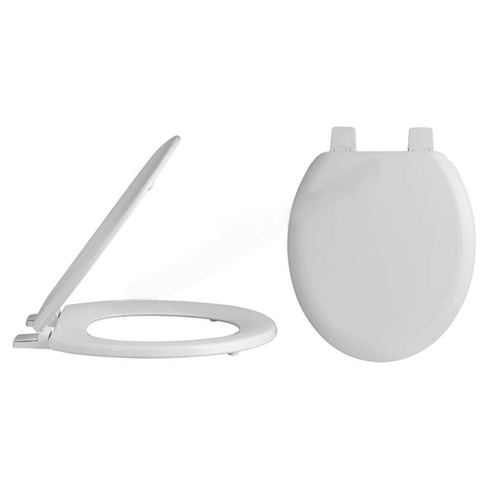 Bayswater Traditional Round Standard Seat Plastic Hinges with Bottom Fixing - White