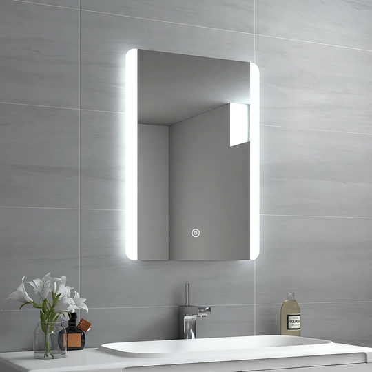 LED Bathroom Mirror 80X60cm Bathroom Mirror With Cold White Lighting Touch Switch And Fog Free