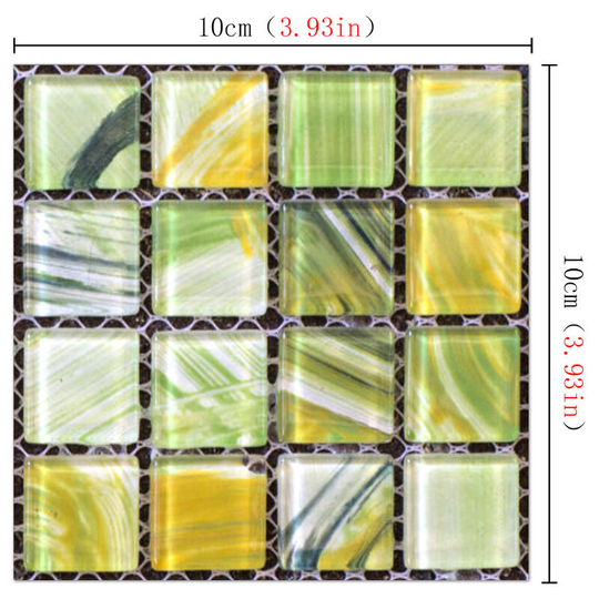 40pcs Wall Tile Stickers, 10x10cm Waterproof Self Adhesive Sticker, for Home Decor (Style 3)